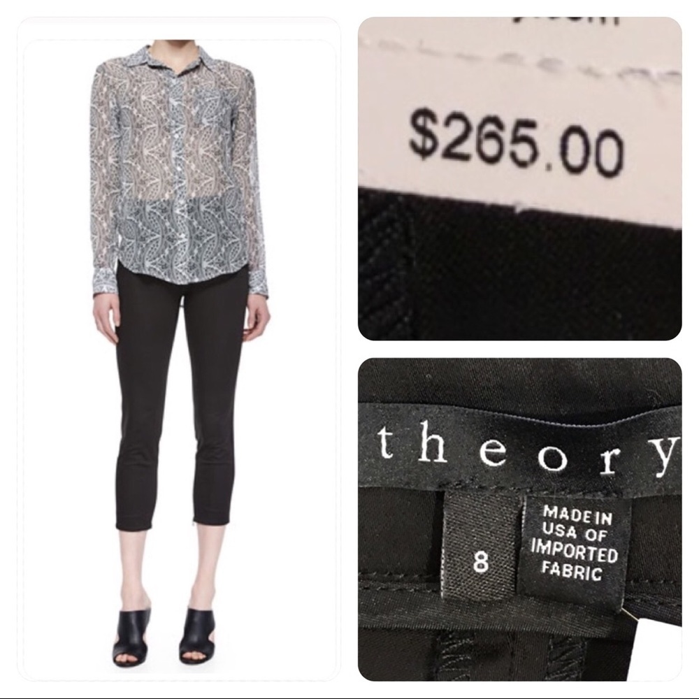 NWT! Theory Tonerma Stretch-Knit Sateen Pants